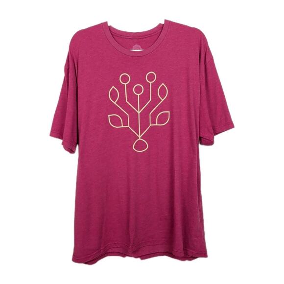 WOHVEN Red Graphic T-Shirt Cotton Blend Short Sleeve January 2018 Men's XXL - Picture 2 of 5